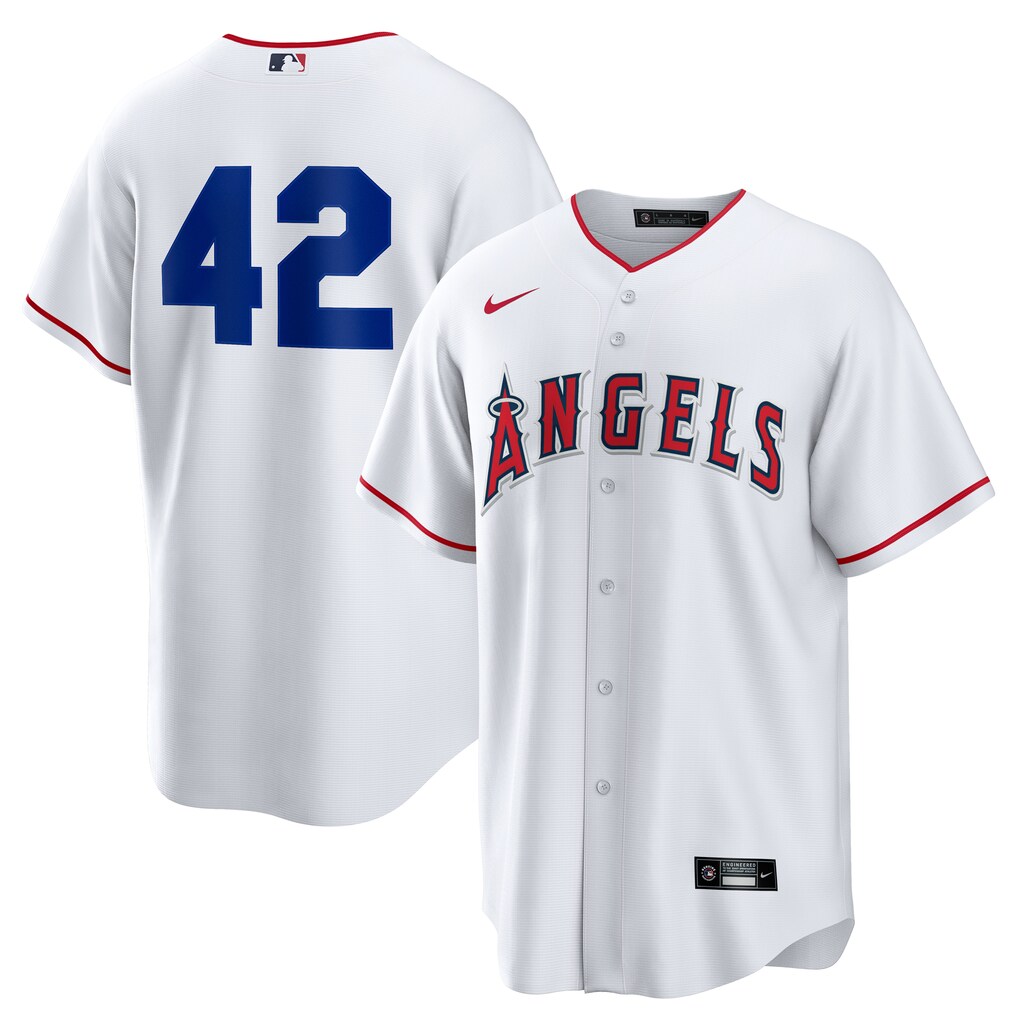 Men's Los Angeles Angels Nike White Home  2025 Jackie Robinson Day Replica Jersey - ujerseystore