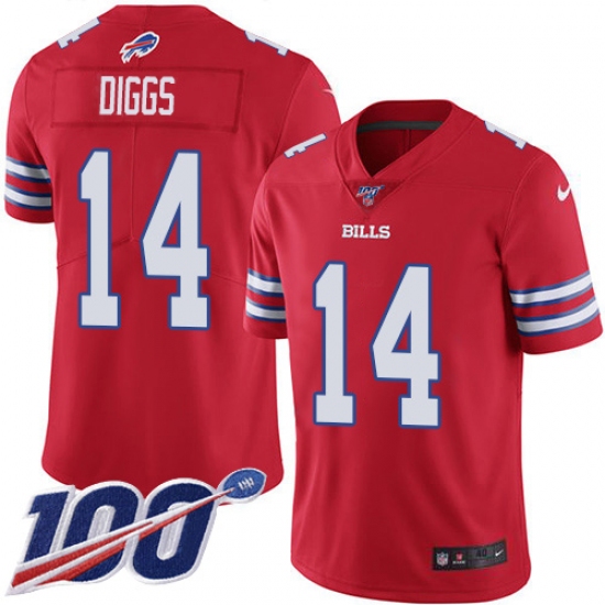 Nike Buffalo Bills #14 Stefon Diggs Red Men's Stitched NFL Limited Rush 100th Season Jersey - Ujersey