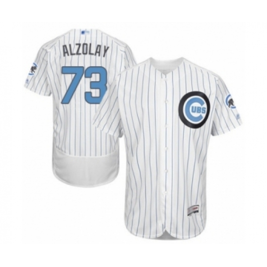 Men's Chicago Cubs #73 Adbert Alzolay Authentic White 2016 Father's Day Fashion Flex Base Baseball Player Jersey - Ujersey