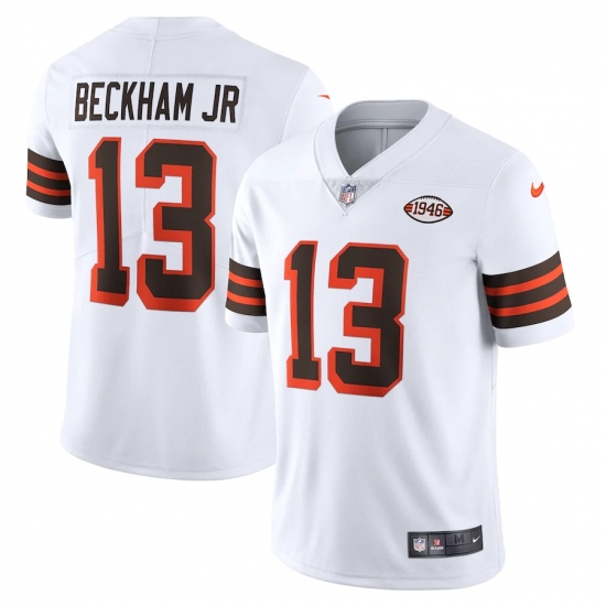 Men's Cleveland Browns #13 Odell Beckham Jr. Nike White 1946 Collection Alternate Vapor Limited Jersey - Ujersey