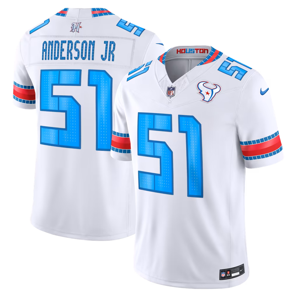 Men's Houston Texans Will Anderson Jr. Nike White 2026 Rivalries Collection Stitched Limited Jersey - SUjersey01