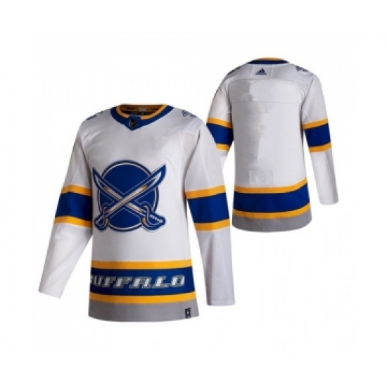 Men's Buffalo Sabres Blank White 2020-21 Reverse Retro Stitched NHL Jersey - Ujersey