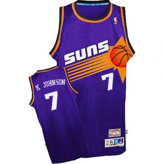 Men's Adidas Phoenix Suns #7 Kevin Johnson Authentic Purple Throwback NBA Jersey - Ujersey
