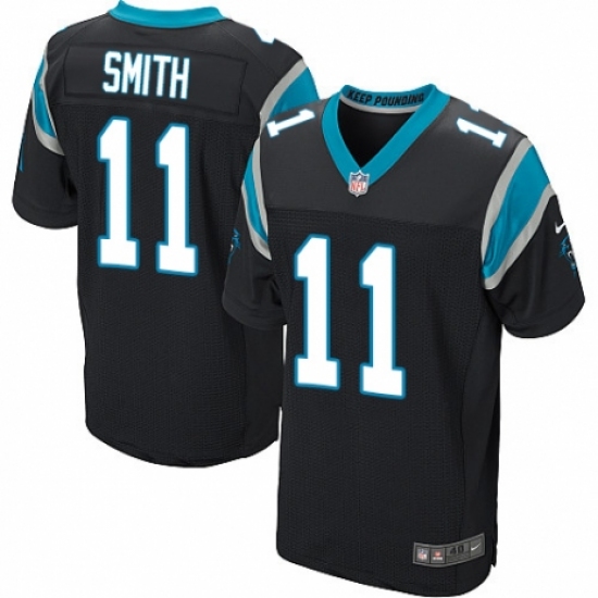 Men's Nike Carolina Panthers #11 Torrey Smith Elite Black Team Color NFL Jersey - Ujersey