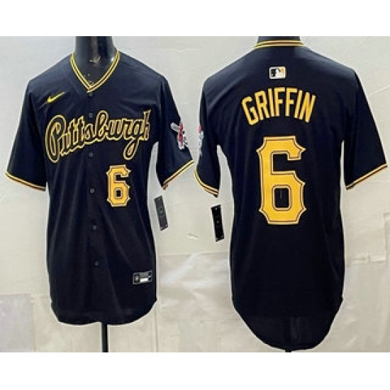 Men's Pittsburgh Pirates #6 Konnor Griffin Black Alternate Limited Jersey - Ujersey