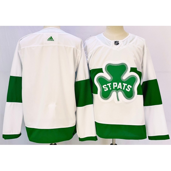 Men's Toronto Maple Leafs White Blank St Patricks Authentic Jersey - Ujersey