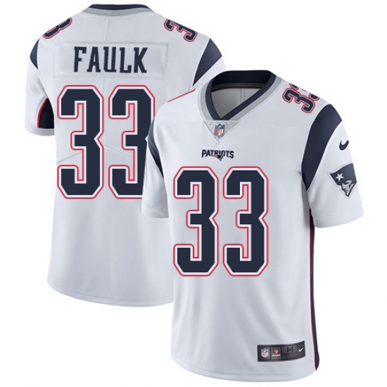 Youth Nike New England Patriots #33 Kevin Faulk White Vapor Untouchable Limited Player NFL Jersey - Ujersey