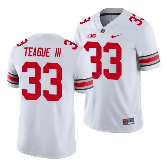 Men's Ohio State Buckeyes #33 Master Teague Iii White Game Jersey - Ujersey