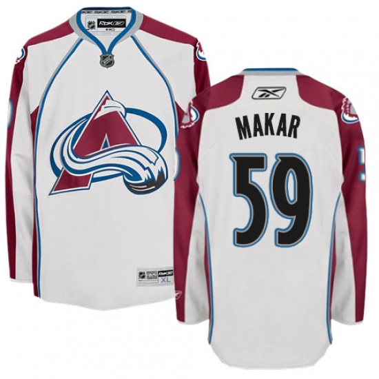 Men's Reebok Colorado Avalanche #59 Cale Makar Authentic White Away NHL Jersey - Ujersey