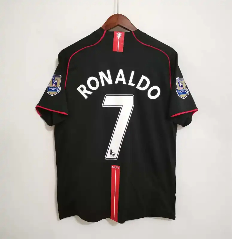 Ronaldo #7 Manchester United Retro Away Football Jersey Shirt 2007/08 - Ujersey NHL