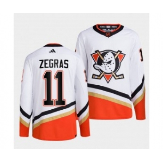 Men's Anaheim Ducks #11 Trevor Zegras White 2022-23 Reverse Retro Stitched Jersey - Ujersey