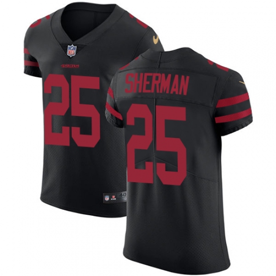 Men's Nike San Francisco 49ers #25 Richard Sherman Black Alternate Vapor Untouchable Elite Player NFL Jersey - Ujersey