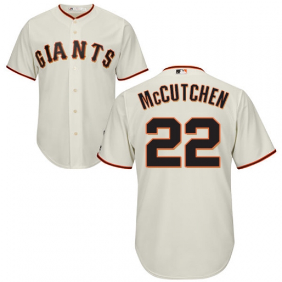 Youth Majestic San Francisco Giants #22 Andrew McCutchen Replica Cream Home Cool Base MLB Jersey - Ujersey