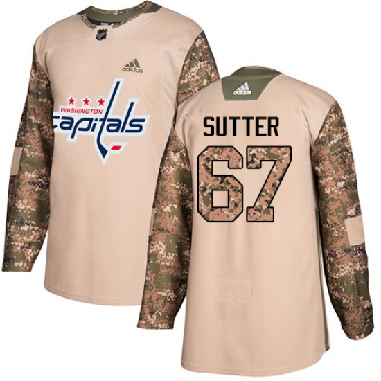 Youth Adidas Washington Capitals #67 Riley Sutter Authentic Camo Veterans Day Practice NHL Jersey - Ujersey