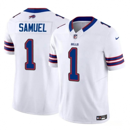 Men's Buffalo Bills #1 Curtis Samuel White 2023 F.U.S.E. Vapor Untouchable Limited Football Stitched Jersey - Ujersey