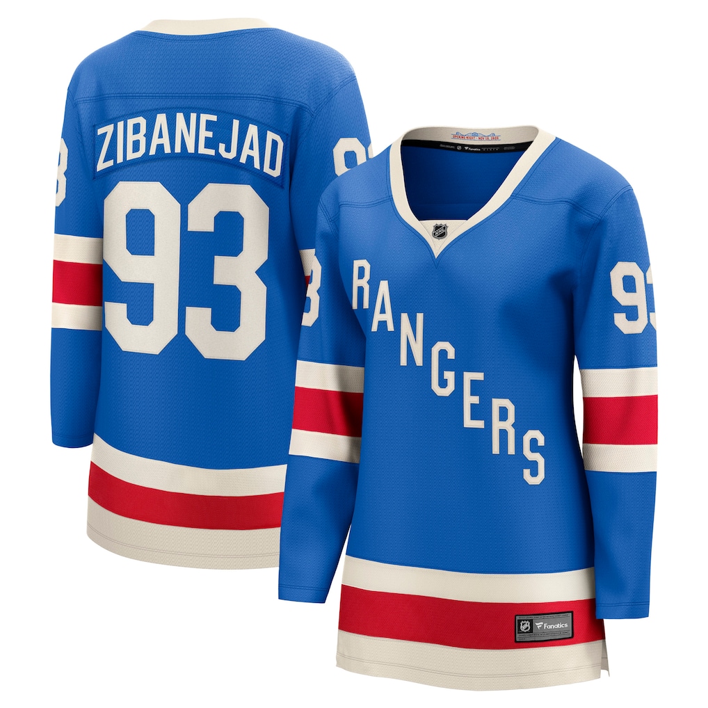 Women's New York Rangers Mika Zibanejad Fanatics Blue Centennial Breakaway Jersey - Ujersey