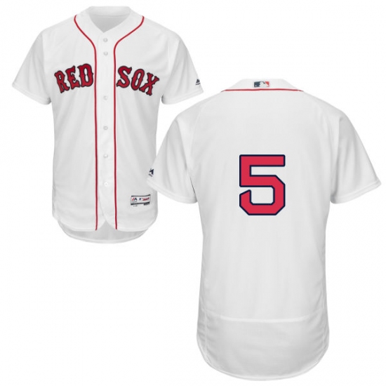 Men's Majestic Boston Red Sox #5 Nomar Garciaparra White Home Flex Base Authentic Collection MLB Jersey - Ujersey