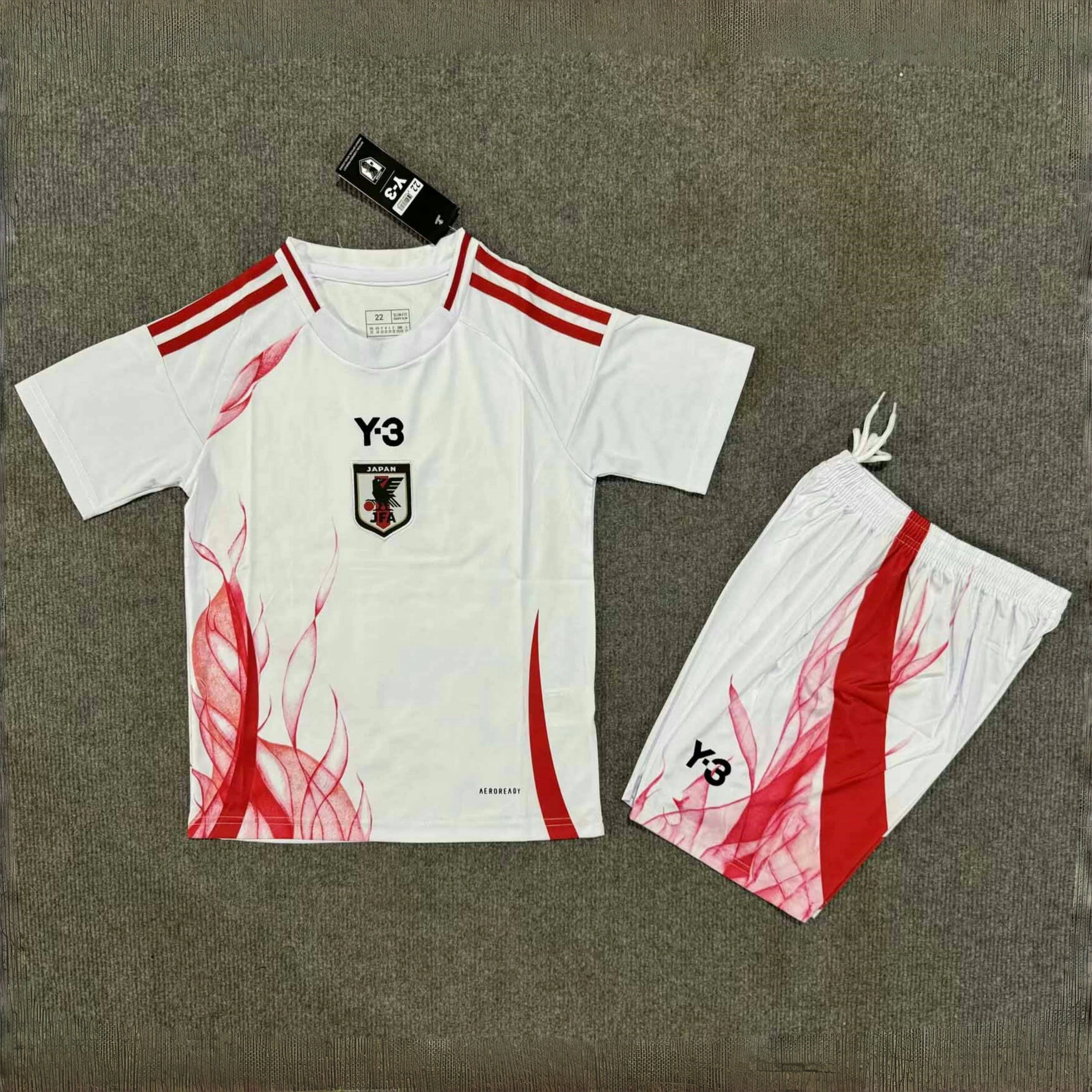 Japan X Y-3 Soccer Jersey Away Kids Kit Jersey+Shorts 2024-25 - Ujersey NHL