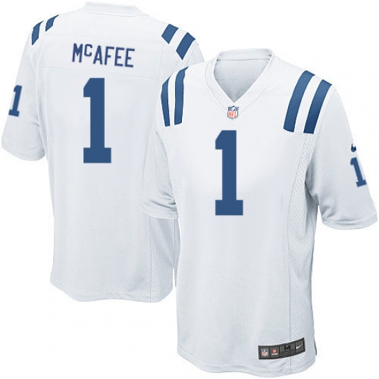 Men's Nike Indianapolis Colts #1 Pat McAfee Game White NFL Jersey - Ujersey