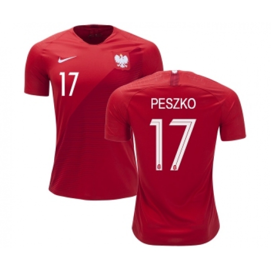 Poland #17 PESZKO Away Soccer Country Jersey