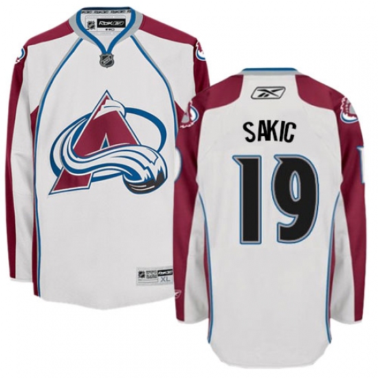 Men's Reebok Colorado Avalanche #19 Joe Sakic Authentic White Away NHL Jersey - Ujersey