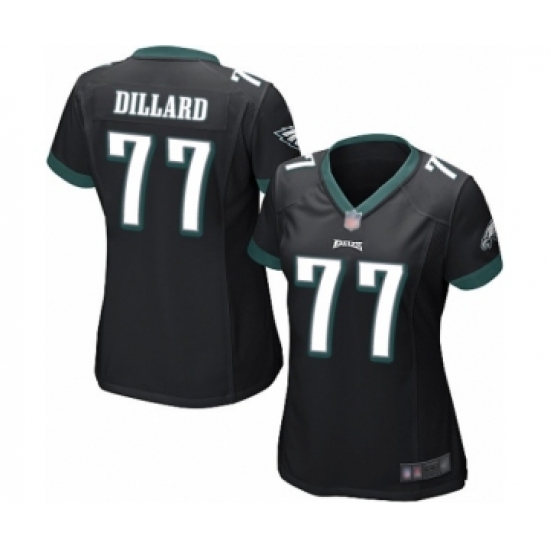 Women's Philadelphia Eagles #77 Andre Dillard Game Black Alternate Football Jersey - Ujersey