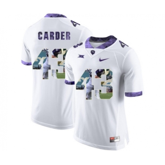 TCU Horned Frogs 43 Tank Carder White With Portrait Print College Football Limited Jersey - Ujersey
