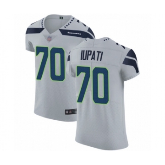 Men's Seattle Seahawks #70 Mike Iupati Grey Alternate Vapor Untouchable Elite Player Football Jersey - Ujersey