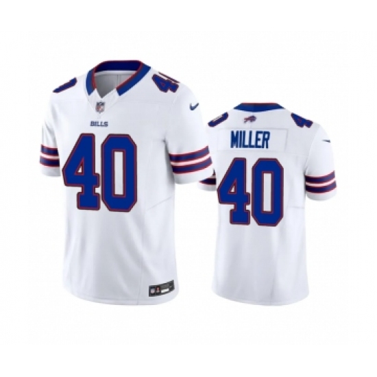Men's Buffalo Bills #40 Von Miller White 2023 F.U.S.E. Vapor Untouchable Limited Stitched Jersey - Ujersey