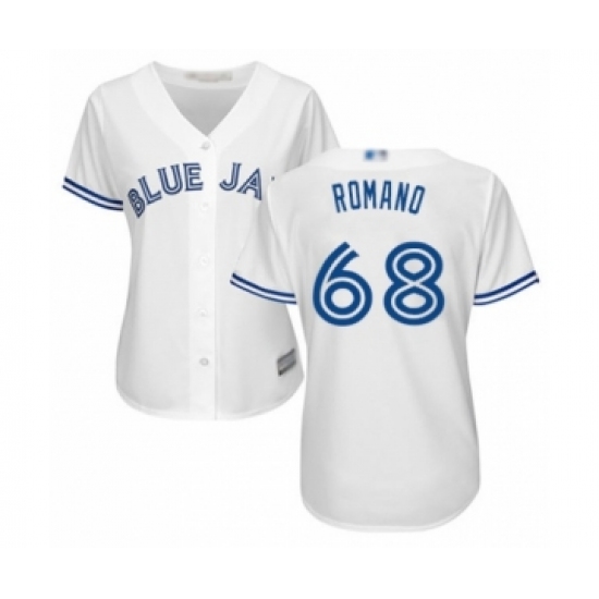 Women's Toronto Blue Jays #68 Jordan Romano Authentic White Home Baseball Player Jersey - Ujersey