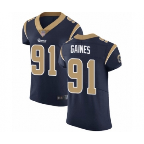 Men's Los Angeles Rams #91 Greg Gaines Navy Blue Team Color Vapor Untouchable Elite Player Football Jersey - Ujersey
