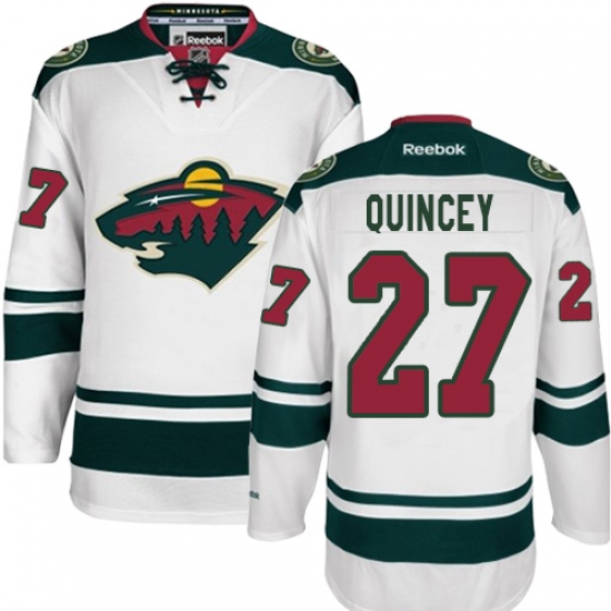 Men's Reebok Minnesota Wild #27 Kyle Quincey Authentic White Away NHL Jersey - Ujersey