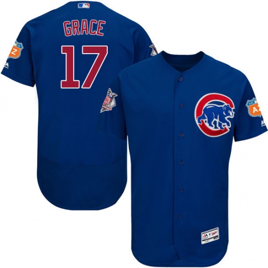 Men's Majestic Chicago Cubs #17 Mark Grace Royal Blue Alternate Flex Base Authentic Collection MLB Jersey - Ujersey