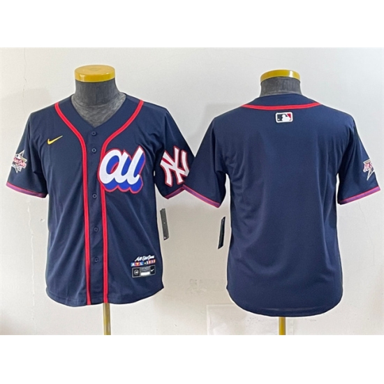 Youth American League New York Yankees Blank Navy 2025 All-Star Edition Limited Stitched Baseball Jersey - Ujersey