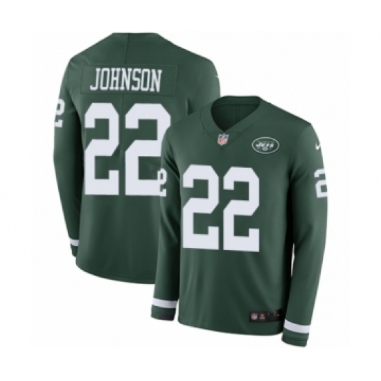 Youth Nike New York Jets #22 Trumaine Johnson Limited Green Therma Long Sleeve NFL Jersey - Ujersey