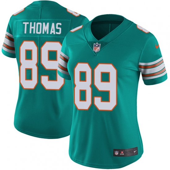 Women's Nike Miami Dolphins #89 Julius Thomas Aqua Green Alternate Vapor Untouchable Limited Player NFL Jersey - Ujersey