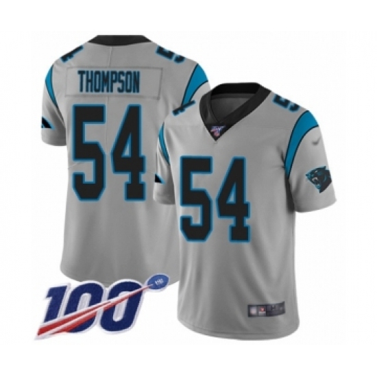 Men's Carolina Panthers #54 Shaq Thompson Silver Inverted Legend Limited 100th Season Football Jersey - Ujersey
