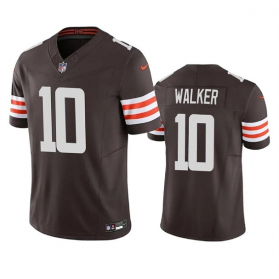 Men's Cleveland Browns #10 P.J. Walker Brown 2023 F.U.S.E. Vapor Untouchable Limited Stitched Jersey - Ujersey