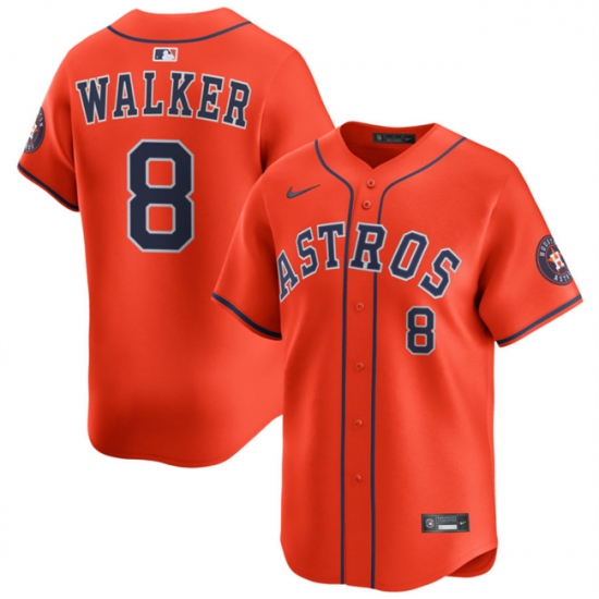 Men's Houston Astros #8 Christian Walker Orange 2025 Alternate Limited Stitched Baseball Jersey - Ujersey