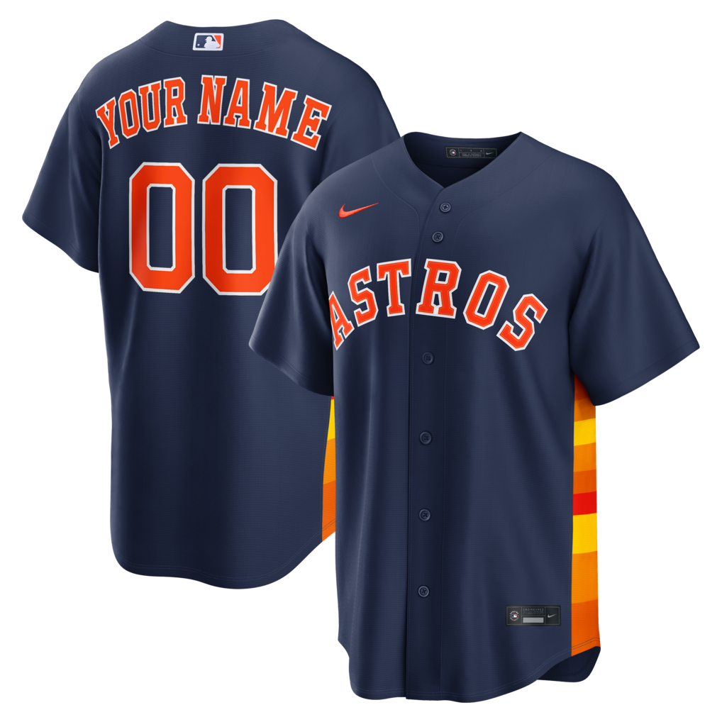 Men's Houston Astros Nike Navy Alternate Replica Custom Jersey - Ujersey
