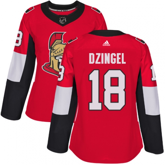 Women's Adidas Ottawa Senators #18 Ryan Dzingel Authentic Red Home NHL Jersey - Ujersey