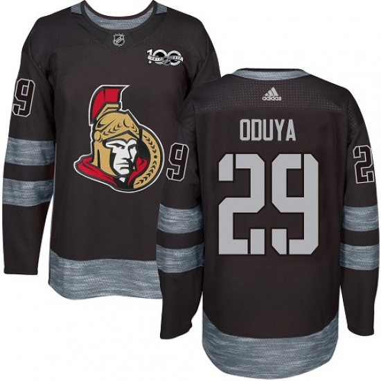 Men's Adidas Ottawa Senators #29 Johnny Oduya Authentic Black 1917-2017 100th Anniversary NHL Jersey - Ujersey