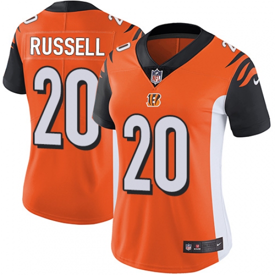 Women's Nike Cincinnati Bengals #20 KeiVarae Russell Vapor Untouchable Limited Orange Alternate NFL Jersey - Ujersey