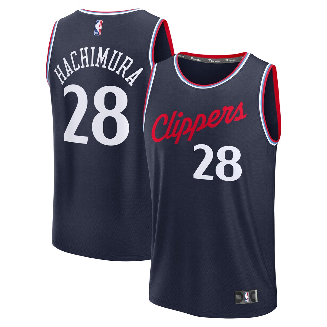 Youth LA Clippers Rui Hachimura Fanatics Navy Fast Break Replica Jersey - Icon Edition