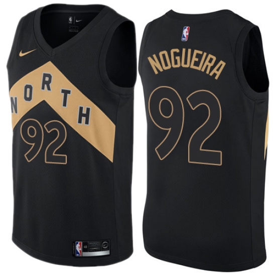 Men's Nike Toronto Raptors #92 Lucas Nogueira Authentic Black NBA Jersey - City Edition - Ujersey