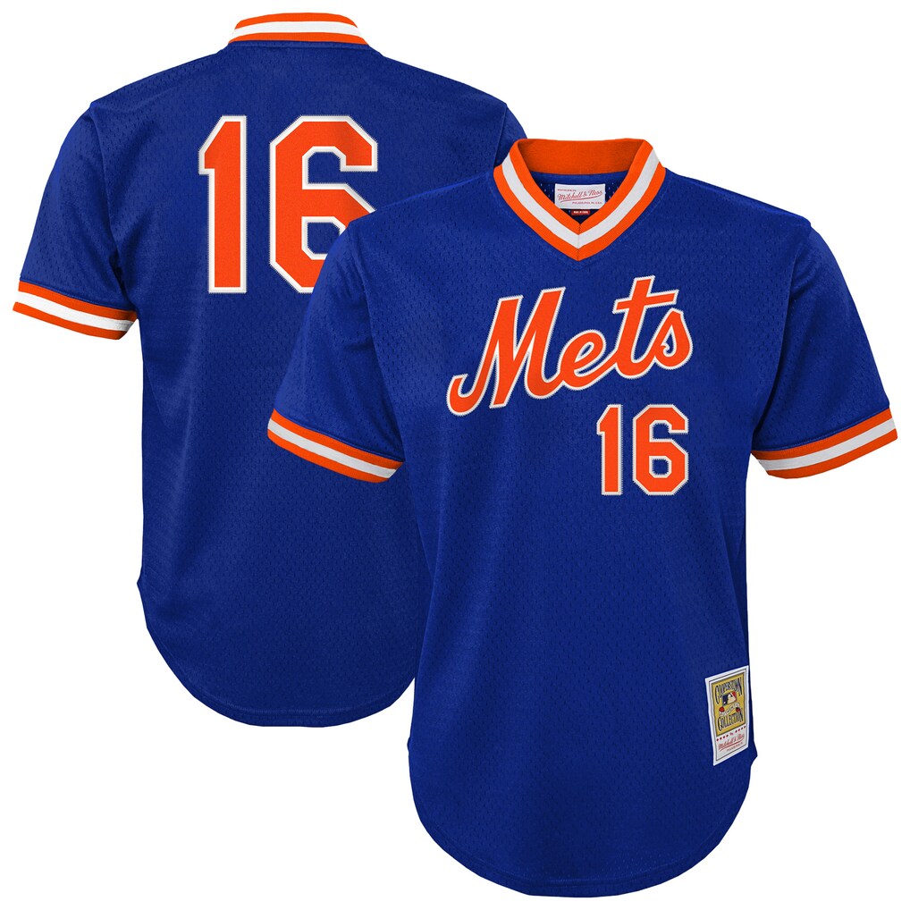 Youth New York Mets Dwight Gooden Mitchell & Ness Royal Mesh Batting Practice Jersey - U-jersey