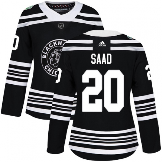 Women's Adidas Chicago Blackhawks #20 Brandon Saad Authentic Black 2019 Winter Classic NHL Jersey - Ujersey