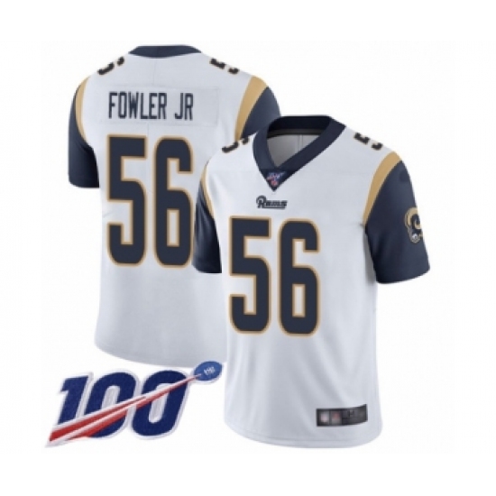Men's Los Angeles Rams #56 Dante Fowler Jr White Vapor Untouchable Limited Player 100th Season Football Jersey - Ujersey