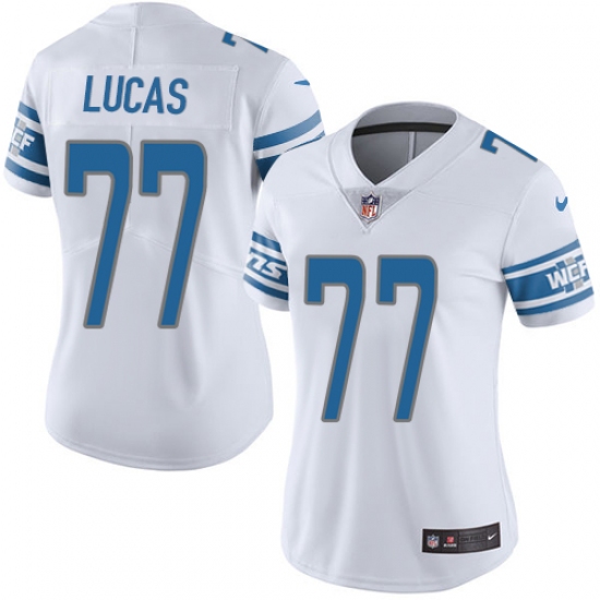 Women's Nike Detroit Lions #77 Cornelius Lucas Elite White NFL Jersey - Ujersey