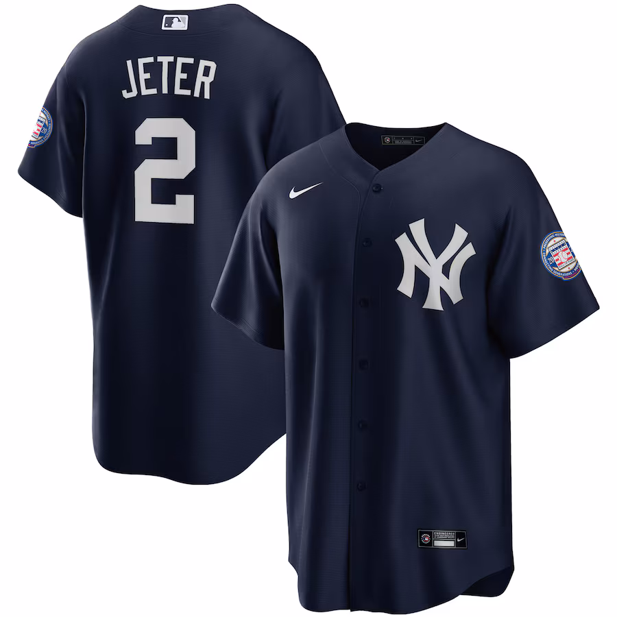 Men's New York Yankees Derek Jeter Nike Navy 2020 Hall of Fame Induction Alternate Replica Player Name Jersey - Ujersey NHL